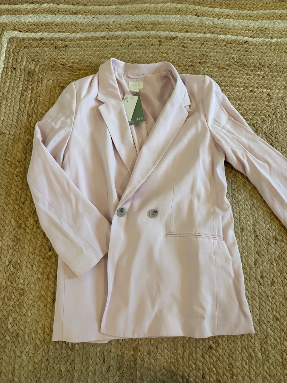 H&M Pale Pink Double-Breasted Women's Blazer